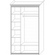 Шкаф 3-х дверный с глухой и зеркальной дверью Неаполь Ясень анкор светлый (патина "серебро")