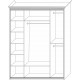 Шкаф 4-х дверный с зеркальными и глухими дверями Неаполь Ясень анкор светлый (патина "серебро")