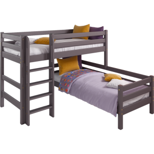 Кровать Соня Лаванда угловая вариант 7 с прямой лестницей