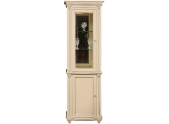 Шкаф-витрина для гостиной «Валенсия 1.1з» П244.14.1 (античная темпера с серебром)