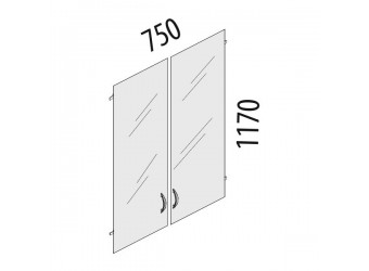 Стеклянные дверцы для шкафа Альфа 61.38