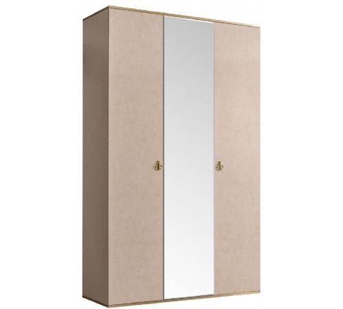 Трехстворчатый шкаф для одежды с зеркалом Rimini РМШ1/3(латте)