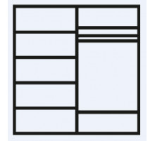 Четырехстворчатый шкаф для одежды с зеркалом Амели АМШ1/4 (дуб)