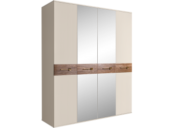Четырехстворчатый шкаф для одежды с зеркалами Богемия Вуд (Bogemia Wood) БМШ1/4 (Wo)