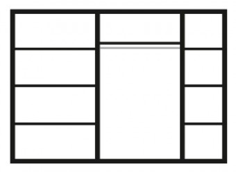 Пятистворчатый шкаф для одежды с зеркалом Карина-3 К3Ш1/5 с шелкографией (бежевый)