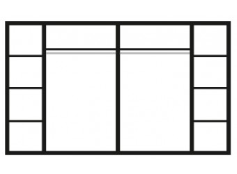 Шестистворчатый шкаф для одежды с зеркалом Карина-3 К3Ш1/6 с шелкографией (бежевый)